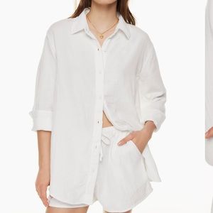 Aritzia White Wilfred Free Sail Shirt